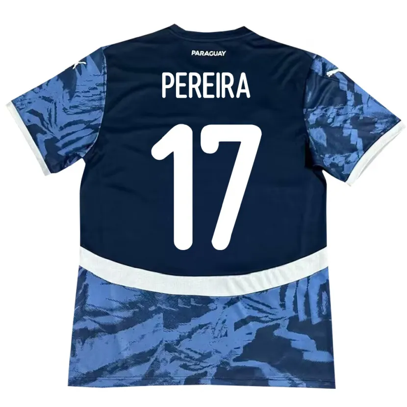 Danxen Mujer Camiseta Paraguay Kevin Pereira #17 Azul 2ª Equipación 24-26 La Camisa México