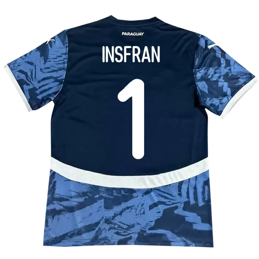 Danxen Mujer Camiseta Paraguay Facundo Insfrán #1 Azul 2ª Equipación 24-26 La Camisa México