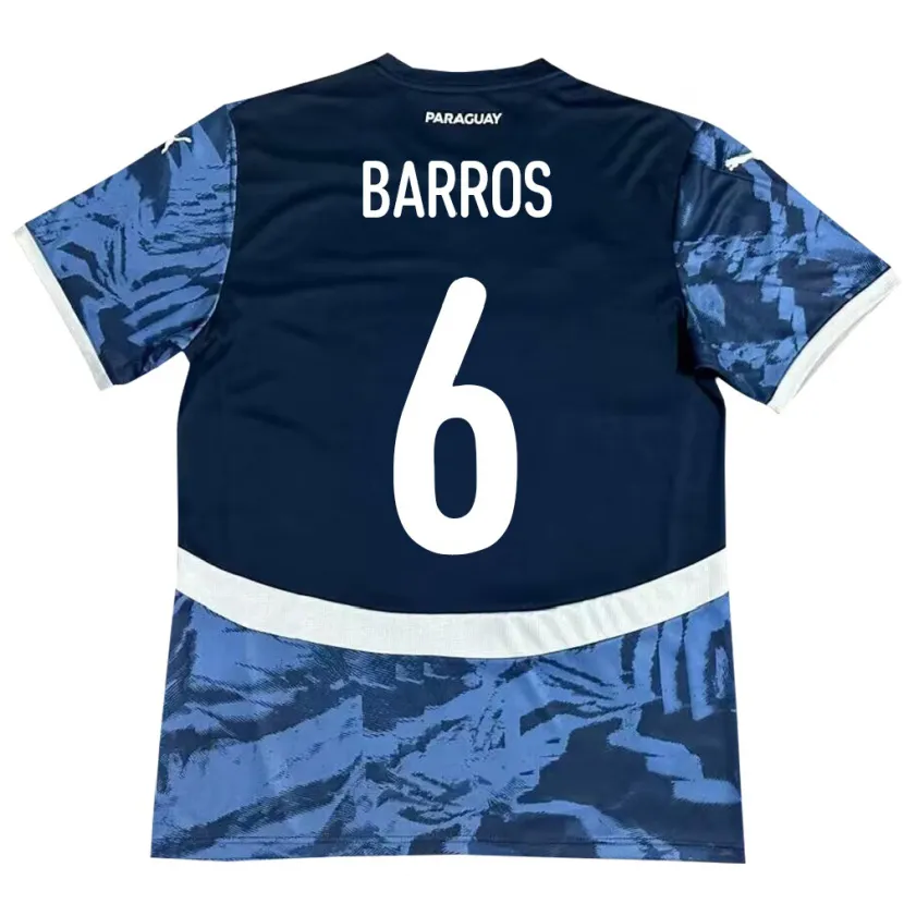 Danxen Mujer Camiseta Paraguay Natalia Barros #6 Azul 2ª Equipación 24-26 La Camisa México