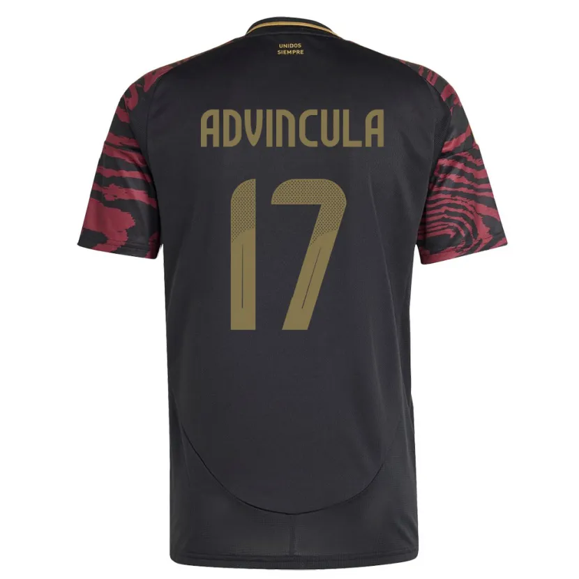 Danxen Mujer Camiseta Perú Luis Advíncula #17 Negro 2ª Equipación 24-26 La Camisa México