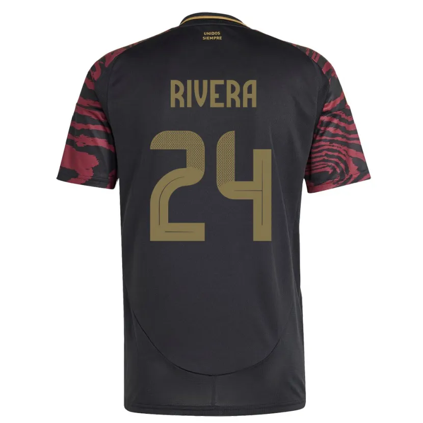 Danxen Mujer Camiseta Perú José Rivera #24 Negro 2ª Equipación 24-26 La Camisa México
