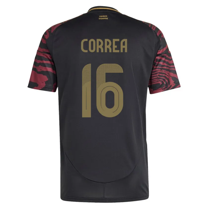 Danxen Mujer Camiseta Perú Eslyn Correa #16 Negro 2ª Equipación 24-26 La Camisa México