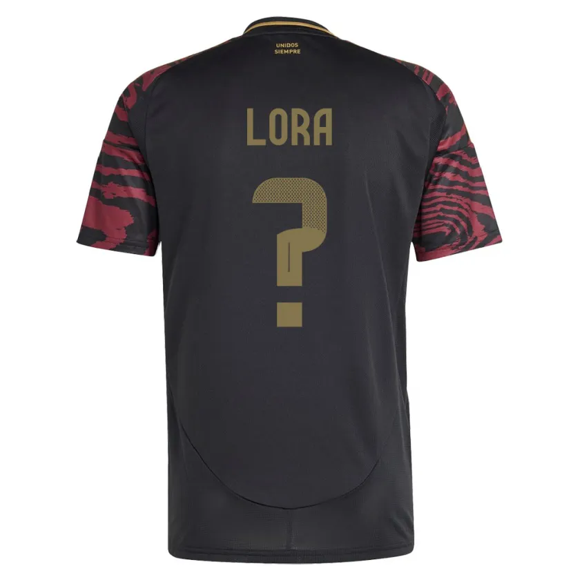 Danxen Mujer Camiseta Perú Fabrizio Lora #0 Negro 2ª Equipación 24-26 La Camisa México