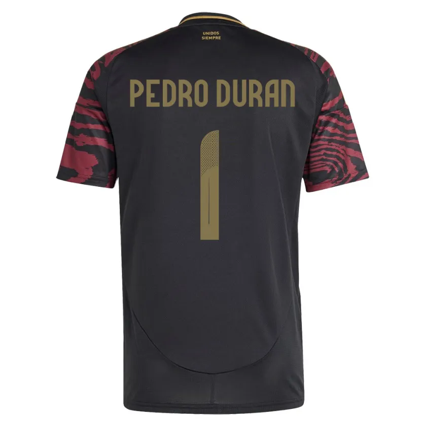 Danxen Mujer Camiseta Perú Juan Pedro Durán #1 Negro 2ª Equipación 24-26 La Camisa México