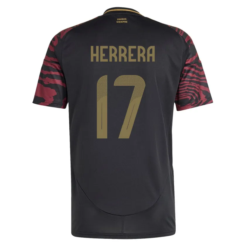 Danxen Mujer Camiseta Perú Fabiola Herrera #17 Negro 2ª Equipación 24-26 La Camisa México
