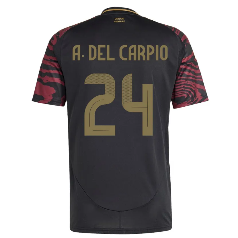 Danxen Mujer Camiseta Perú Annie Del Carpio #24 Negro 2ª Equipación 24-26 La Camisa México