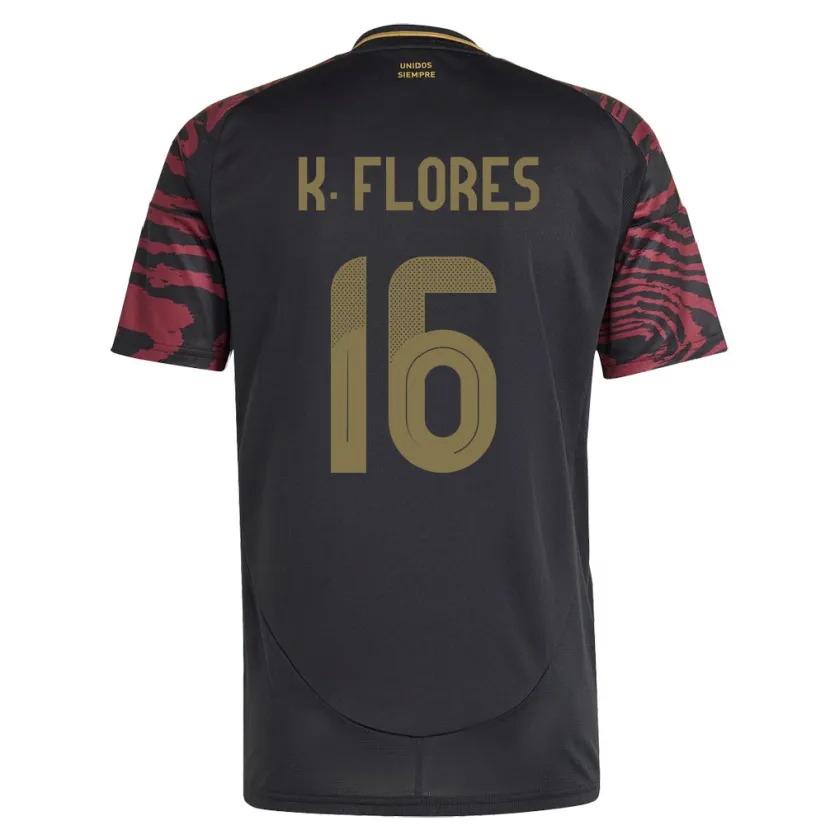 Danxen Mujer Camiseta Perú Kimbherly Flores #16 Negro 2ª Equipación 24-26 La Camisa México