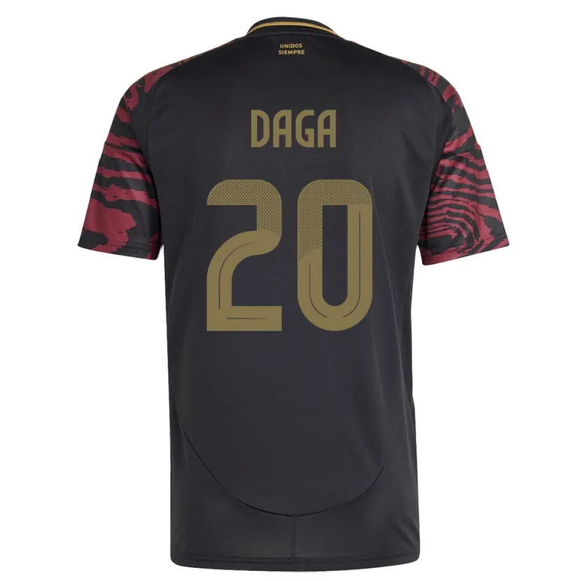 Danxen Mujer Camiseta Perú Azucena Daga #20 Negro 2ª Equipación 24-26 La Camisa México