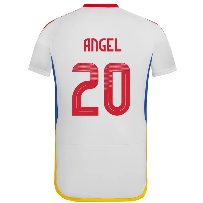 Danxen Mujer Camiseta Venezuela Wilker Ángel #20 Blanco 2ª Equipación 24-26 La Camisa México