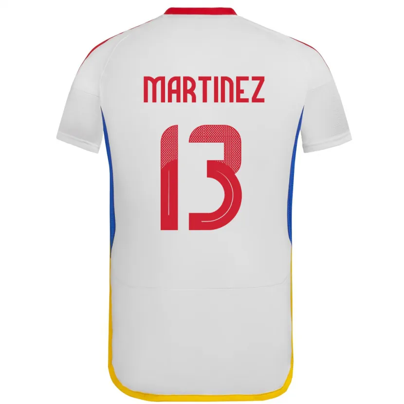 Danxen Mujer Camiseta Venezuela José Martínez #13 Blanco 2ª Equipación 24-26 La Camisa México