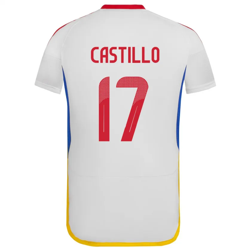 Danxen Mujer Camiseta Venezuela Edson Castillo #17 Blanco 2ª Equipación 24-26 La Camisa México