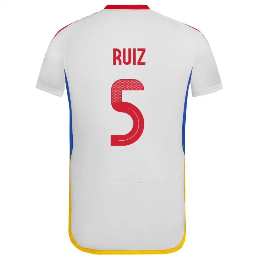 Danxen Mujer Camiseta Venezuela Emerson Ruíz #5 Blanco 2ª Equipación 24-26 La Camisa México