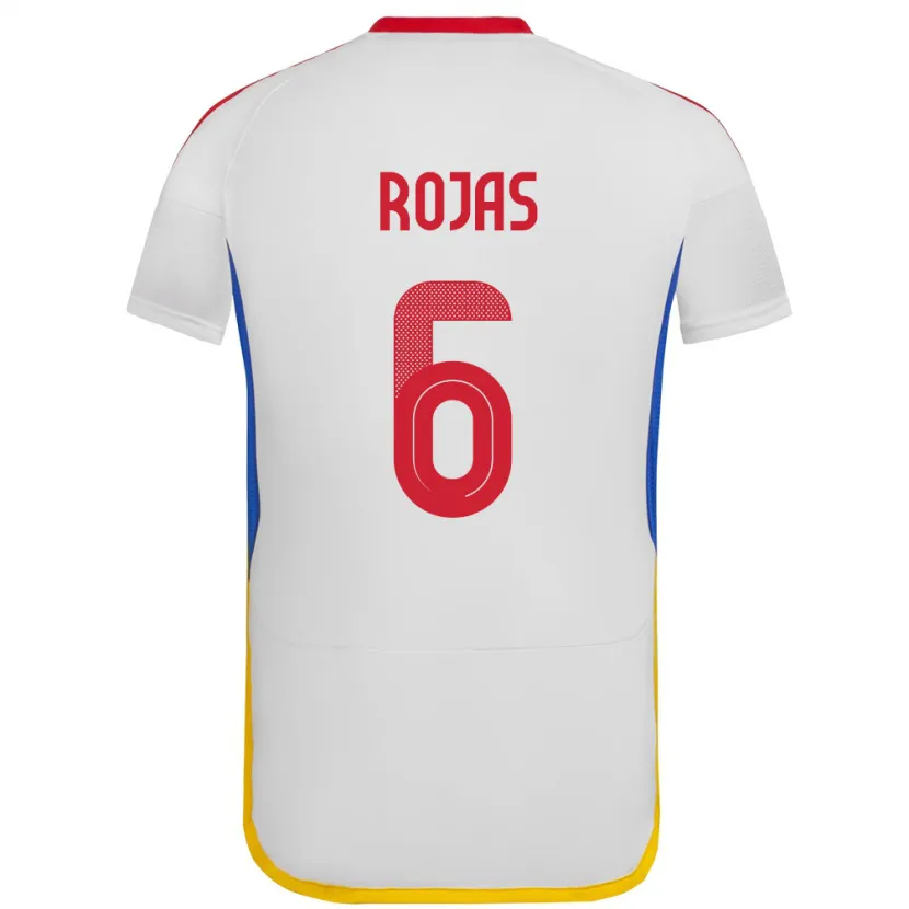 Danxen Mujer Camiseta Venezuela Carlos Rojas #6 Blanco 2ª Equipación 24-26 La Camisa México