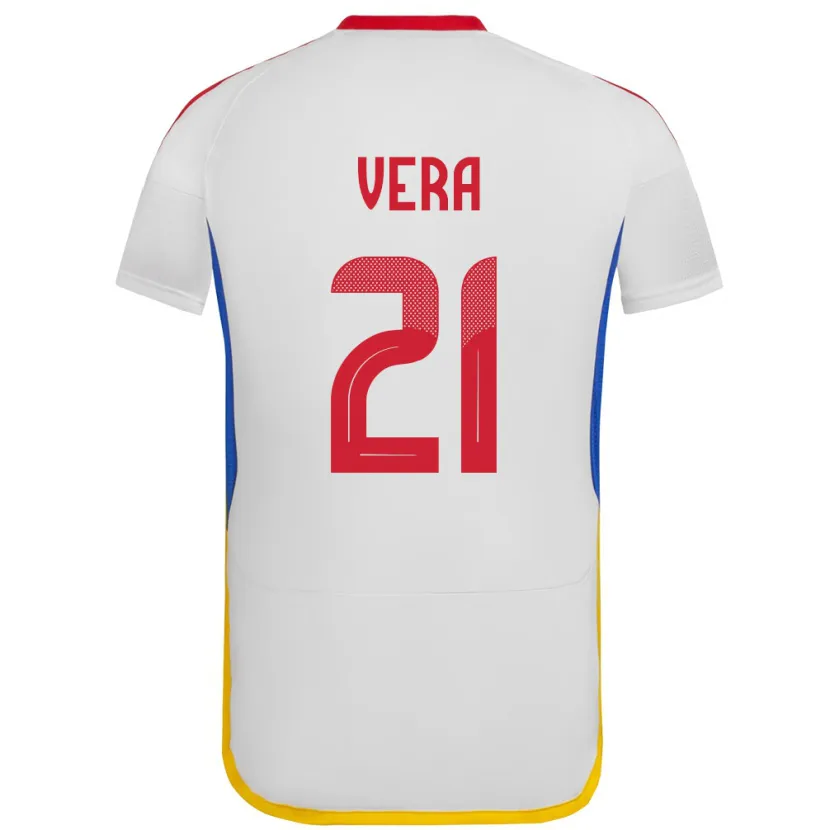 Danxen Mujer Camiseta Venezuela Andry Vera #21 Blanco 2ª Equipación 24-26 La Camisa México