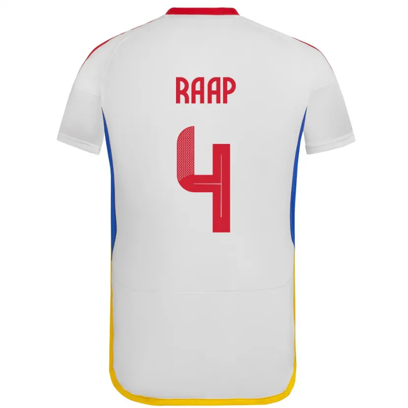 Danxen Mujer Camiseta Venezuela Yiandro Raap #4 Blanco 2ª Equipación 24-26 La Camisa México