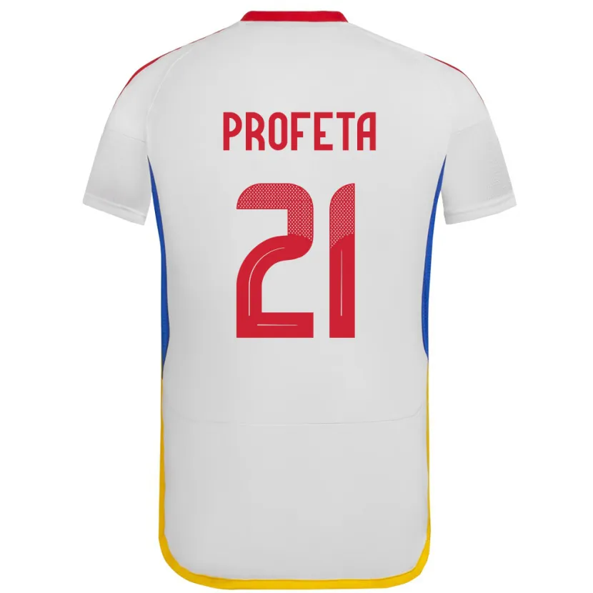 Danxen Mujer Camiseta Venezuela Nicola Profeta #21 Blanco 2ª Equipación 24-26 La Camisa México