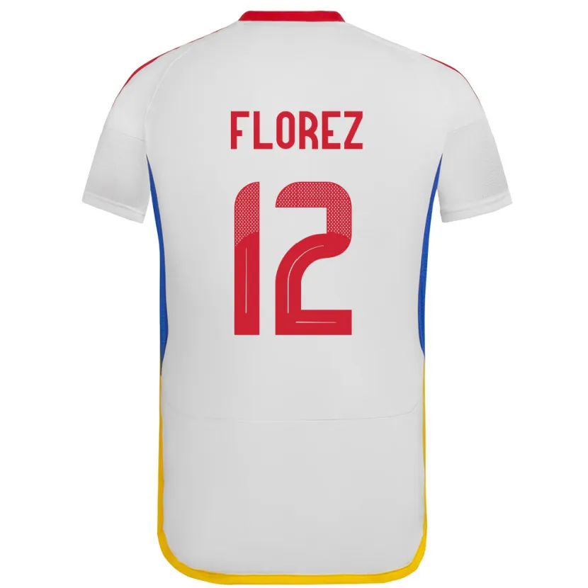 Danxen Mujer Camiseta Venezuela Génesis Flórez #12 Blanco 2ª Equipación 24-26 La Camisa México