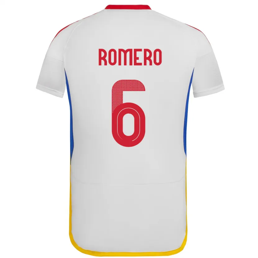 Danxen Mujer Camiseta Venezuela Michelle Romero #6 Blanco 2ª Equipación 24-26 La Camisa México