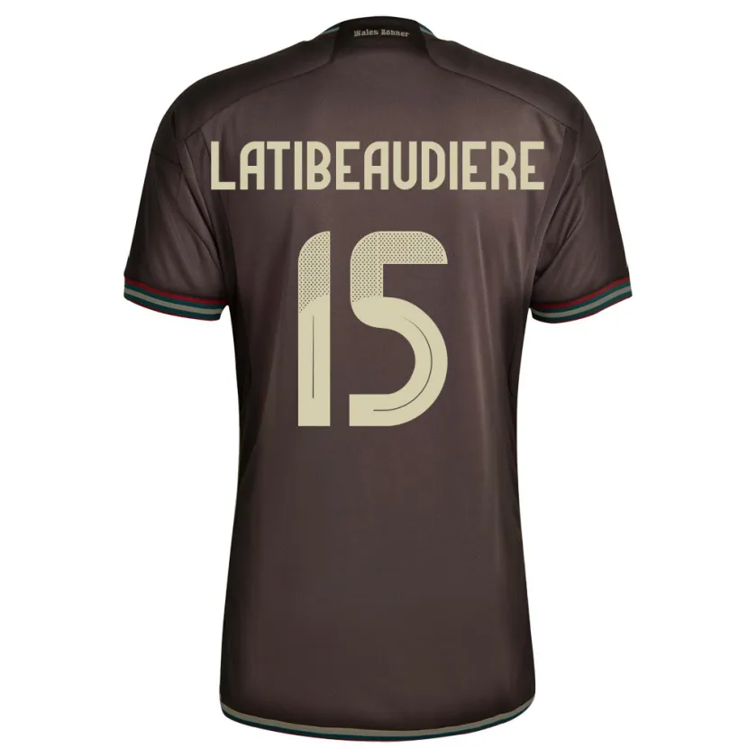 Danxen Mujer Camiseta Jamaica Joel Latibeaudiere #15 Marrón Noche 2ª Equipación 24-26 La Camisa México