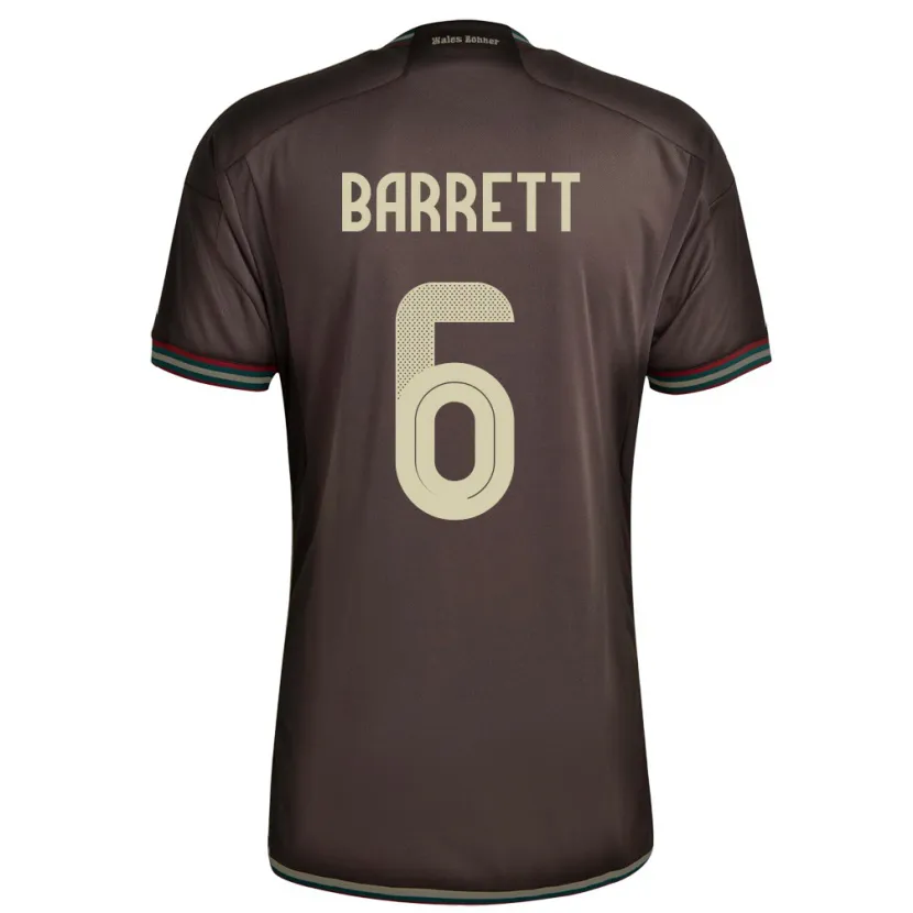 Danxen Mujer Camiseta Jamaica Ronaldo Barrett #6 Marrón Noche 2ª Equipación 24-26 La Camisa México