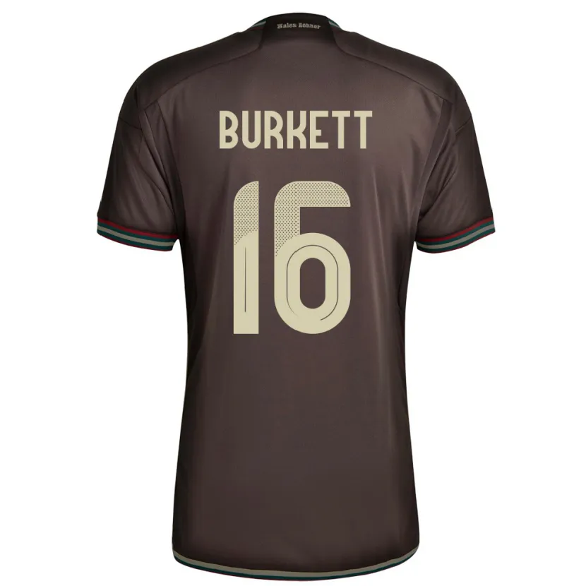 Danxen Mujer Camiseta Jamaica Brian Burkett #16 Marrón Noche 2ª Equipación 24-26 La Camisa México