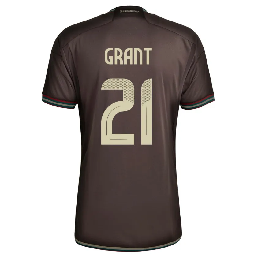 Danxen Mujer Camiseta Jamaica Joshua Grant #21 Marrón Noche 2ª Equipación 24-26 La Camisa México