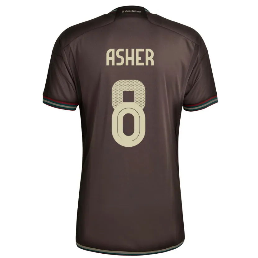 Danxen Mujer Camiseta Jamaica Chinyelu Asher #8 Marrón Noche 2ª Equipación 24-26 La Camisa México