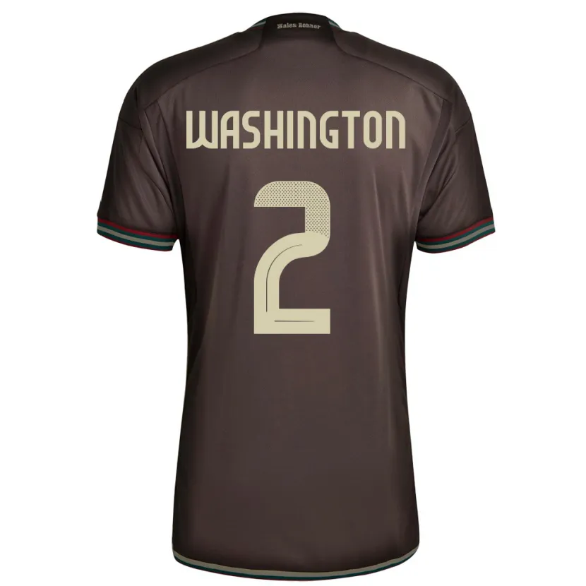Danxen Mujer Camiseta Jamaica Solai Washington #2 Marrón Noche 2ª Equipación 24-26 La Camisa México