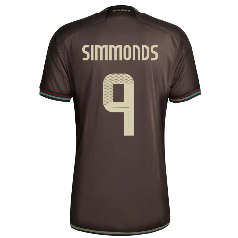 Danxen Mujer Camiseta Jamaica Kameron Simmonds #9 Marrón Noche 2ª Equipación 24-26 La Camisa México