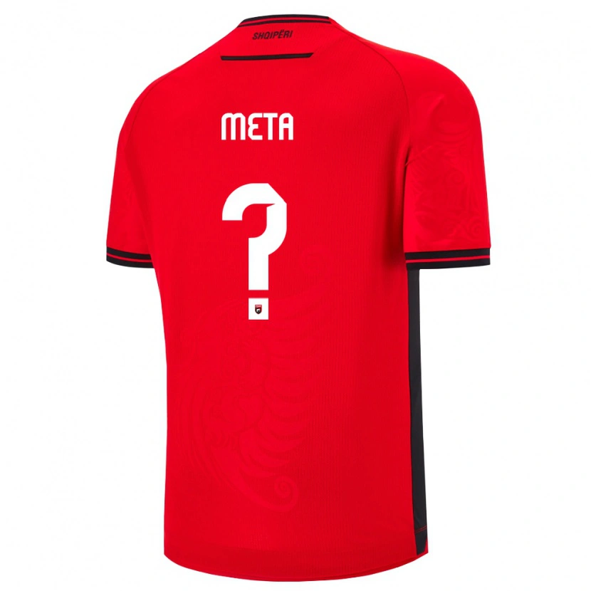 Danxen Niño Camiseta Albania Ermal Meta #0 Rojo Negro 1ª Equipación 26-28 La Camisa México