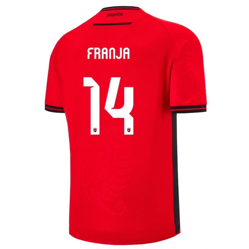 Danxen Niño Camiseta Albania Ezmiralda Franja #14 Rojo Negro 1ª Equipación 26-28 La Camisa México