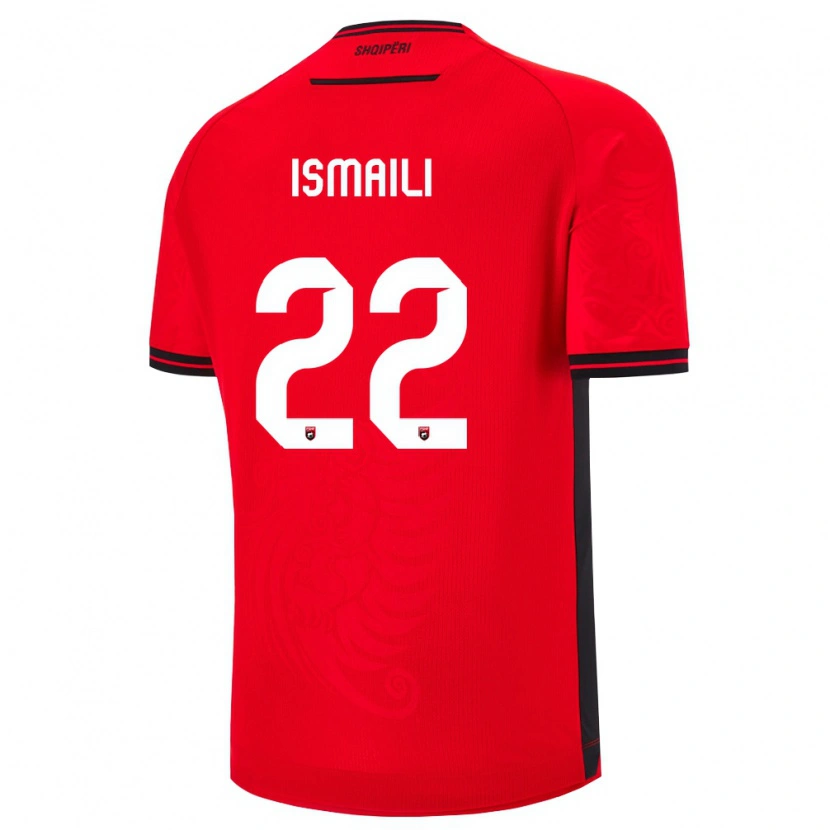 Danxen Niño Camiseta Albania Ysni Ismaili #22 Rojo Negro 1ª Equipación 26-28 La Camisa México