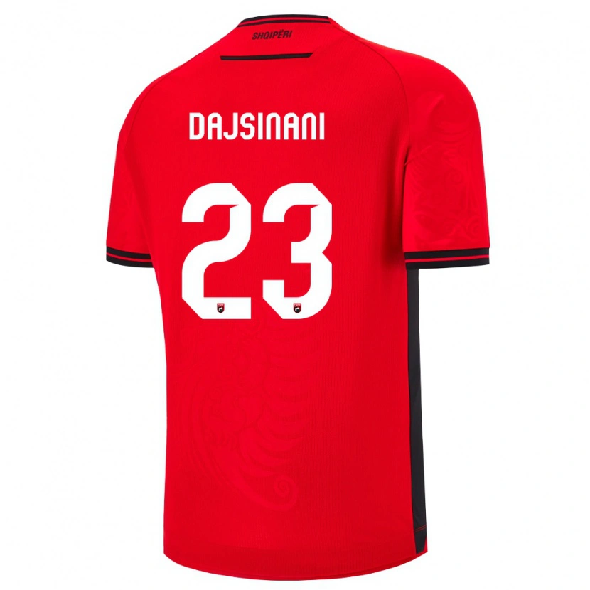 Danxen Niño Camiseta Albania Mario Dajsinani #23 Rojo Negro 1ª Equipación 26-28 La Camisa México