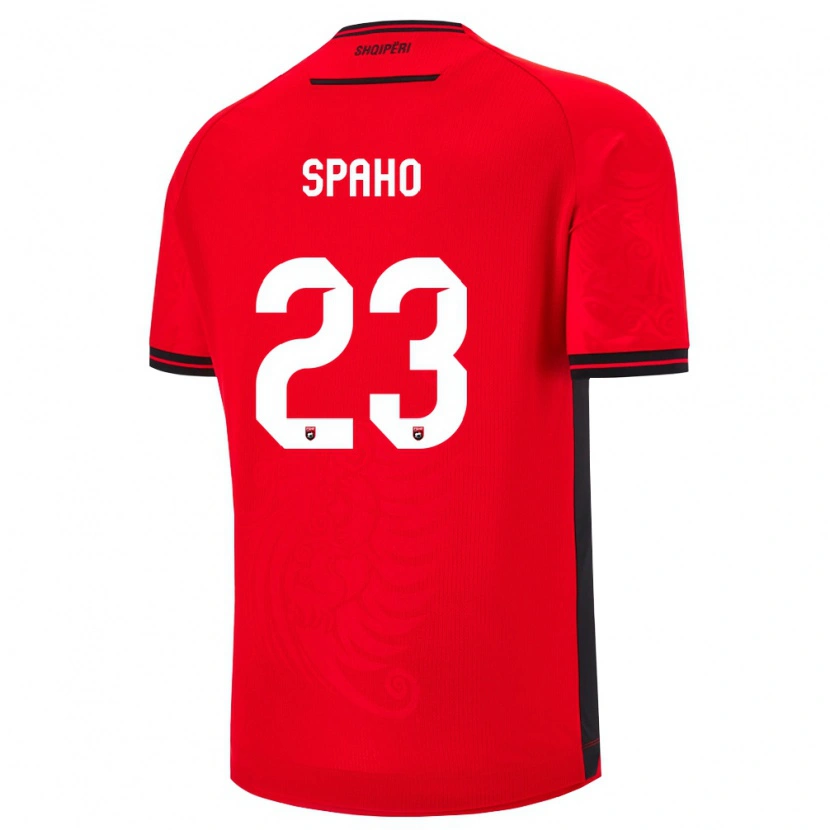 Danxen Niño Camiseta Albania Klesjana Spaho #23 Rojo Negro 1ª Equipación 26-28 La Camisa México