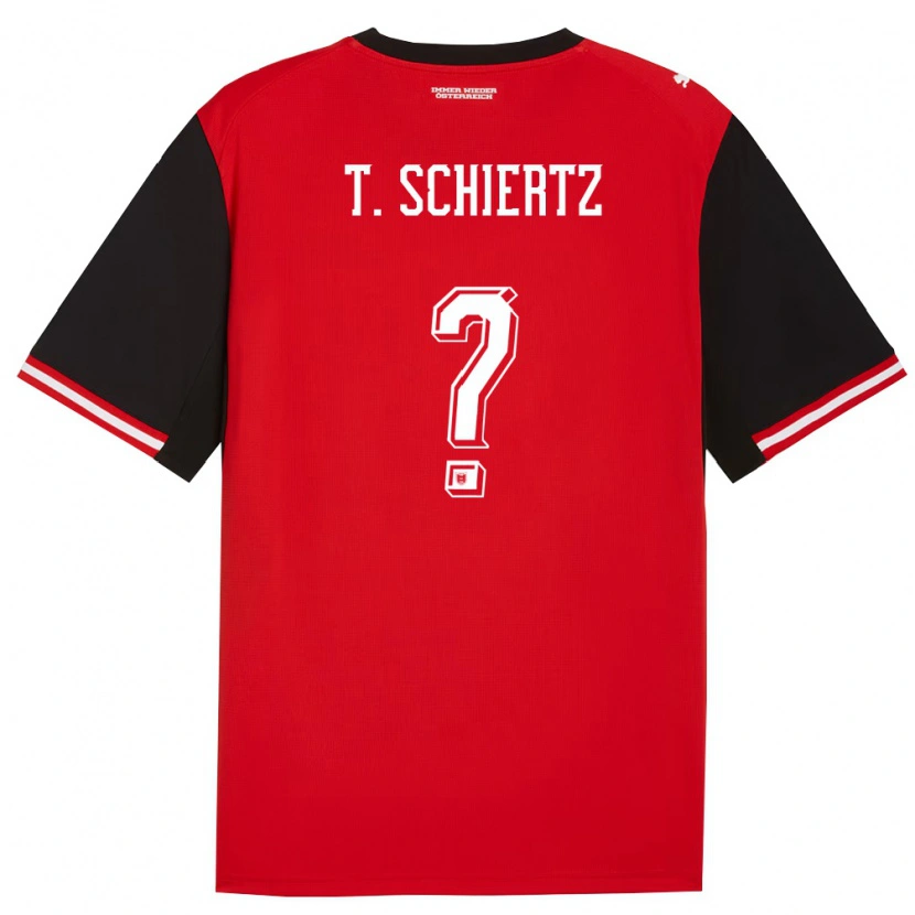 Danxen Niño Camiseta Austria Tammo Schiertz #0 Negro Blanco 1ª Equipación 26-28 La Camisa México