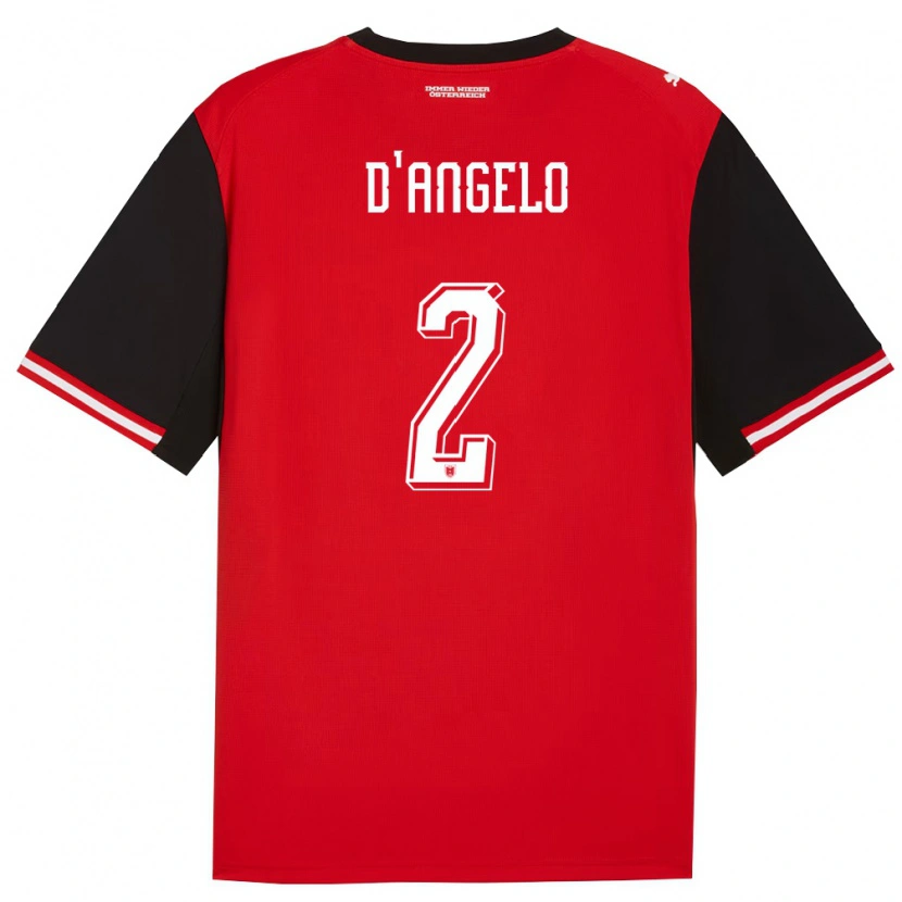 Danxen Niño Camiseta Austria Chiara D’angelo #2 Negro Blanco 1ª Equipación 26-28 La Camisa México