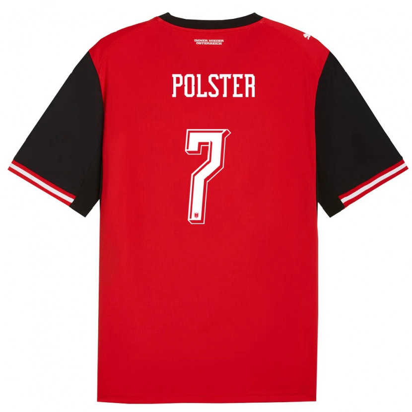 Danxen Niño Camiseta Austria Manuel Polster #7 Negro Blanco 1ª Equipación 26-28 La Camisa México