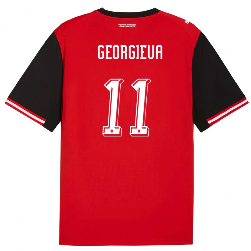 Danxen Niño Camiseta Austria Marina Georgieva #11 Negro Blanco 1ª Equipación 26-28 La Camisa México