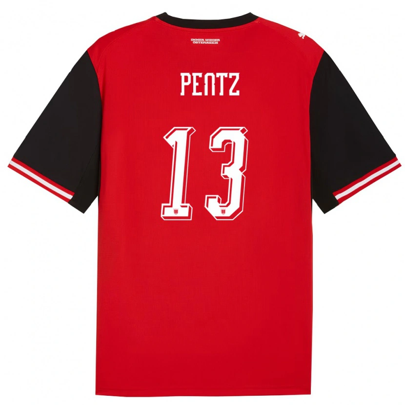 Danxen Niño Camiseta Austria Patrick Pentz #13 Negro Blanco 1ª Equipación 26-28 La Camisa México
