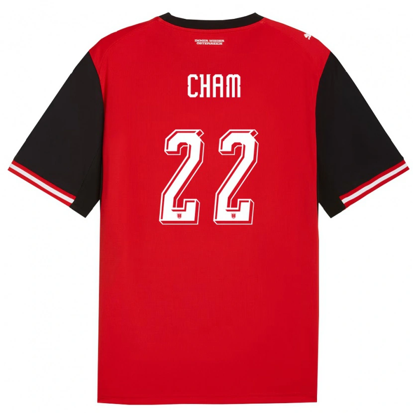 Danxen Niño Camiseta Austria Muhammed Cham #22 Negro Blanco 1ª Equipación 26-28 La Camisa México