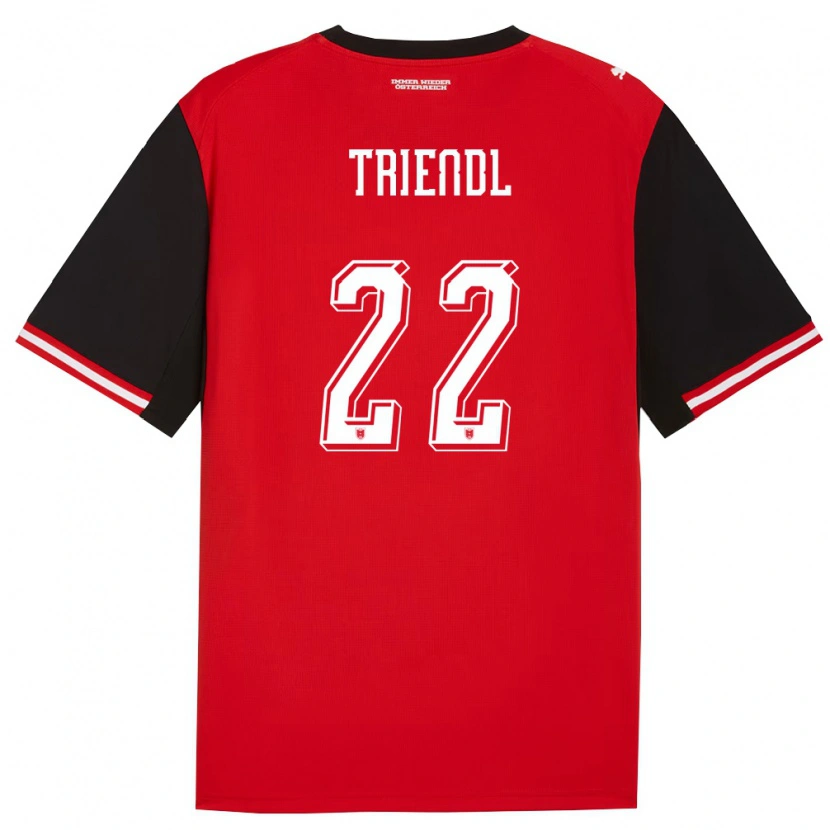 Danxen Niño Camiseta Austria Lena Triendl #22 Negro Blanco 1ª Equipación 26-28 La Camisa México