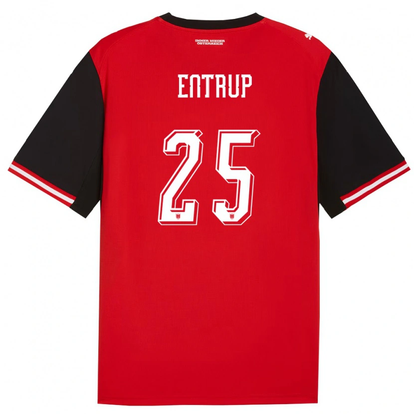 Danxen Niño Camiseta Austria Maximilian Entrup #25 Negro Blanco 1ª Equipación 26-28 La Camisa México