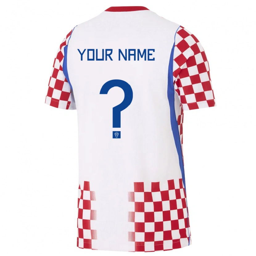 Danxen Niño Camiseta Croacia Su Nombre #0 Blanco Rojo Azul 1ª Equipación 26-28 La Camisa México
