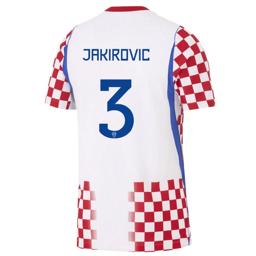 Danxen Niño Camiseta Croacia Leon Jakirović #3 Blanco Rojo Azul 1ª Equipación 26-28 La Camisa México