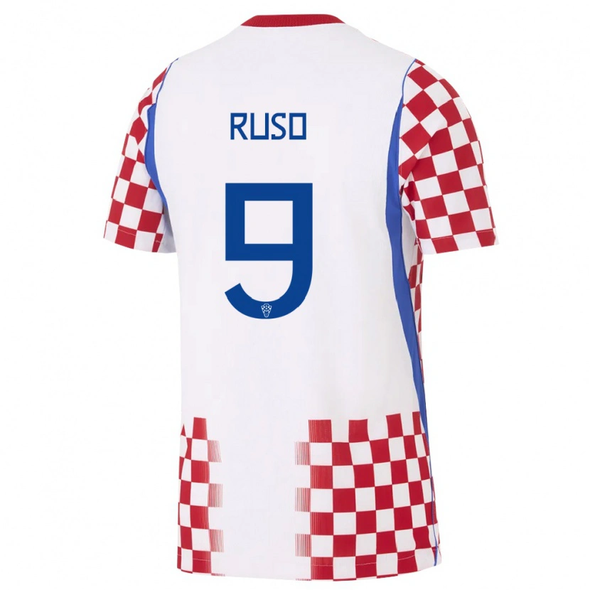 Danxen Niño Camiseta Croacia Toni Ruso #9 Blanco Rojo Azul 1ª Equipación 26-28 La Camisa México