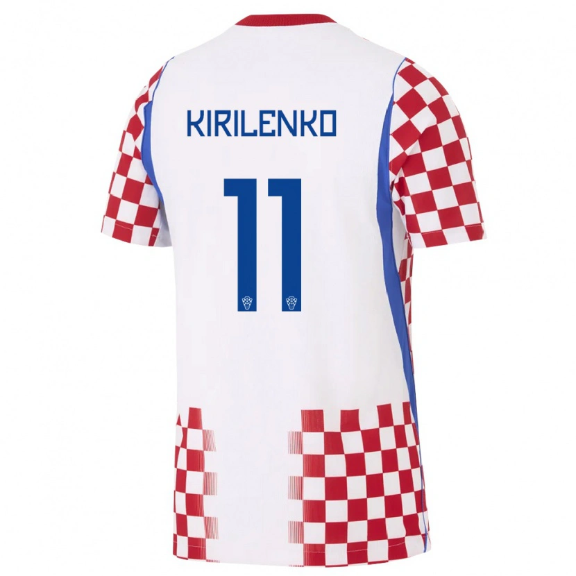 Danxen Niño Camiseta Croacia Ivana Kirilenko #11 Blanco Rojo Azul 1ª Equipación 26-28 La Camisa México
