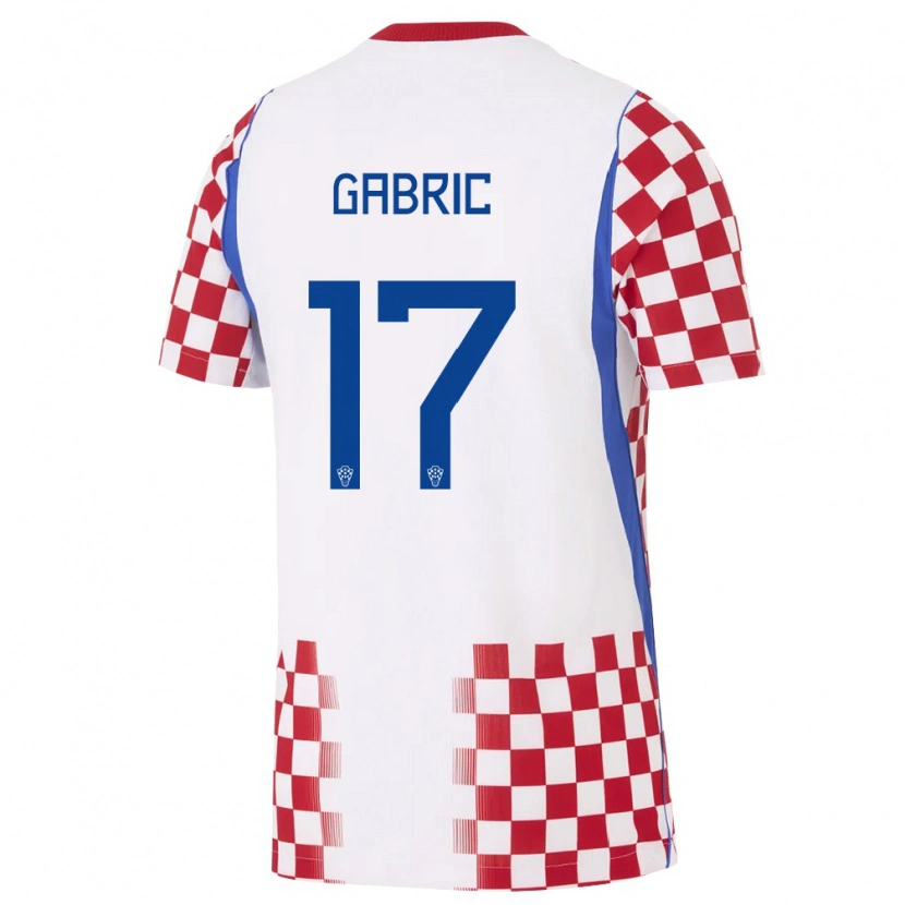Danxen Niño Camiseta Croacia Roko Gabric #17 Blanco Rojo Azul 1ª Equipación 26-28 La Camisa México