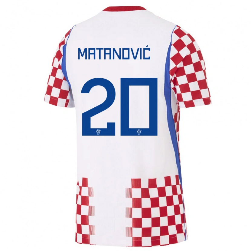 Danxen Niño Camiseta Croacia Igor Matanovic #20 Blanco Rojo Azul 1ª Equipación 26-28 La Camisa México