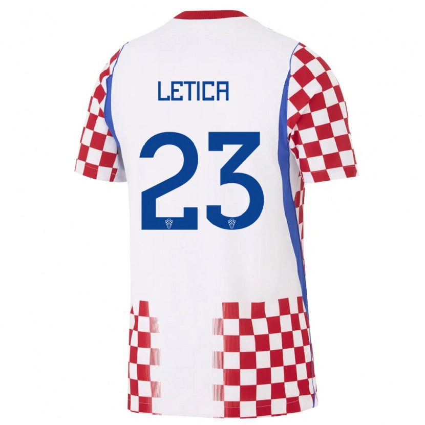 Danxen Niño Camiseta Croacia Karlo Letica #23 Blanco Rojo Azul 1ª Equipación 26-28 La Camisa México