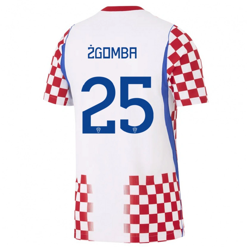 Danxen Niño Camiseta Croacia Marin Zgomba #25 Blanco Rojo Azul 1ª Equipación 26-28 La Camisa México